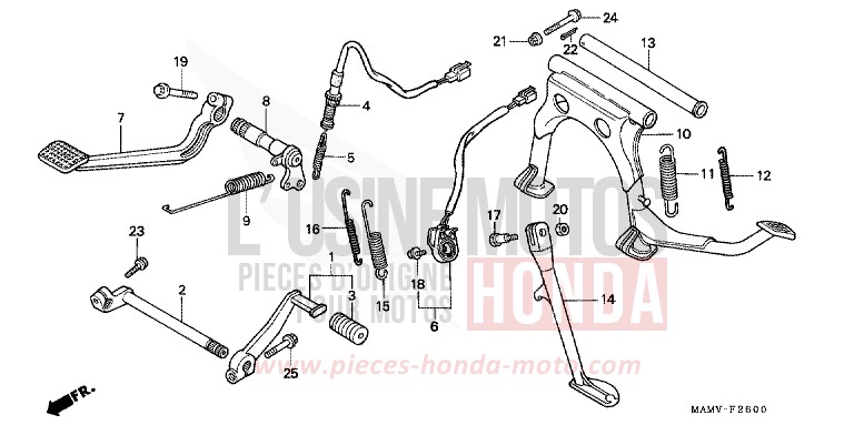 PEDAL/STAENDER von Goldwing CANDY SPECTRA RED (R176K) von 2000