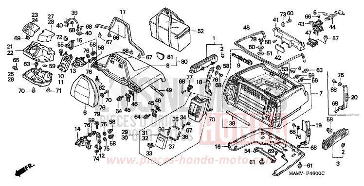 KOFFERRAUMBEHAELTER von Goldwing CANDY SPECTRA RED (R176K) von 2000