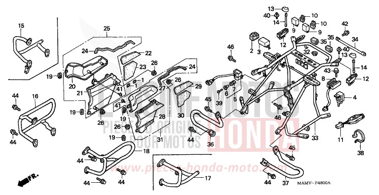 MOTORSCHUTZVORRICHTUNG von Goldwing CANDY SPECTRA RED (R176K) von 2000