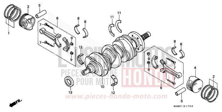 KURBELWELLE/KOLBEN von Goldwing PEARL CORONADO BLUE (PB255H) von 2000