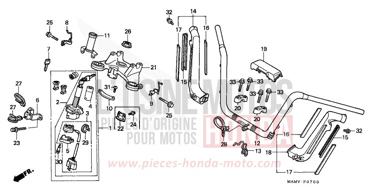 ROHRGRIFF/OBERE BRUECKE von Goldwing PEARL CORONADO BLUE (PB255H) von 2000
