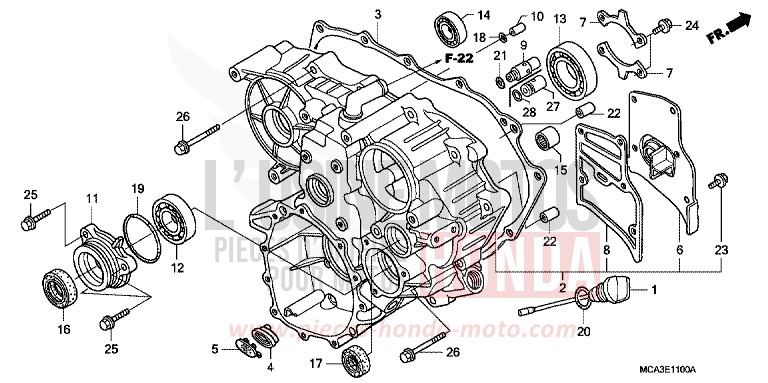 GEHAEUSE, HINTEN von Goldwing BILLET SILVER METALLIC (NHA27) von 2006