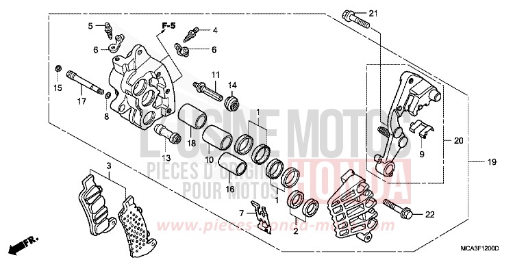 BREMSSATTEL, R. VORNE von Goldwing BILLET SILVER METALLIC (NHA27) von 2006