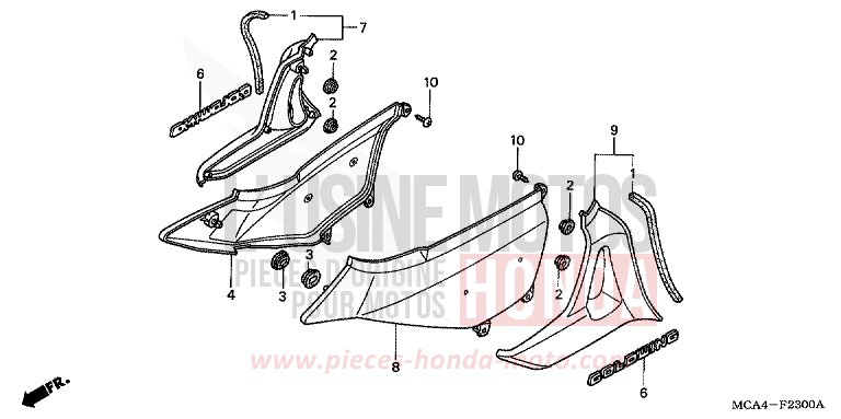 SEITENABDECKUNG von Goldwing BILLET SILVER METALLIC (NHA27) von 2006