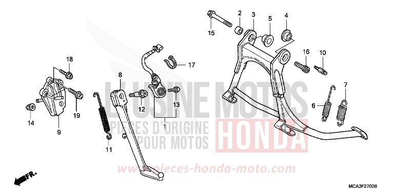 STAENDER von Goldwing BILLET SILVER METALLIC (NHA27) von 2006