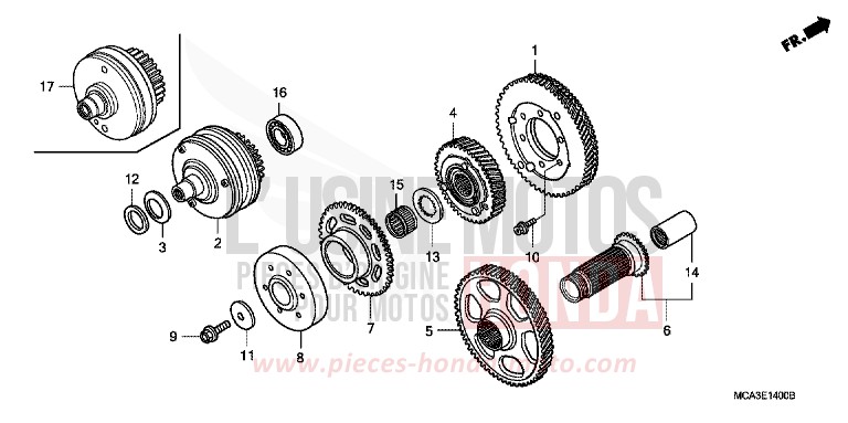 PRIMAER-ANTRIEBSRAD von Goldwing BILLET SILVER METALLIC (NHA27B) von 2007