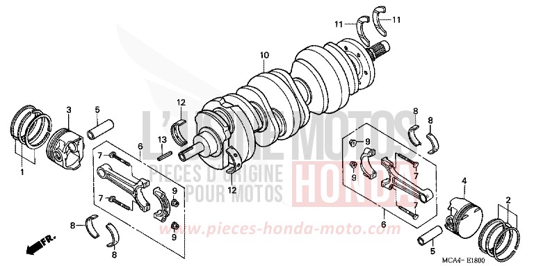 KURBELWELLE/KOLBEN von Goldwing BILLET SILVER METALLIC (NHA27B) von 2007