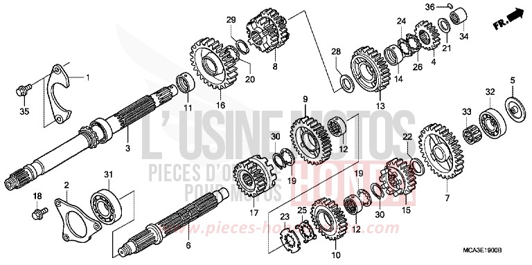 GETRIEBE von Goldwing BILLET SILVER METALLIC (NHA27B) von 2007