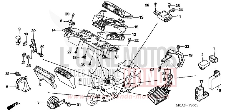 STEUERGERAT (GL18006/7/8-E,ED,F,U) von Goldwing BILLET SILVER METALLIC (NHA27B) von 2007