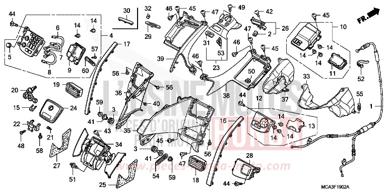 ABSCHIRMUNG (GL18007/8) (AIRBAG) von Goldwing SCHWARZ-Z (NH1ZB) von 2007