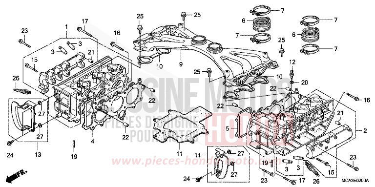 ZYLINDERKOPF von Goldwing CABERNET RED METALLIC (R303B) von 2007