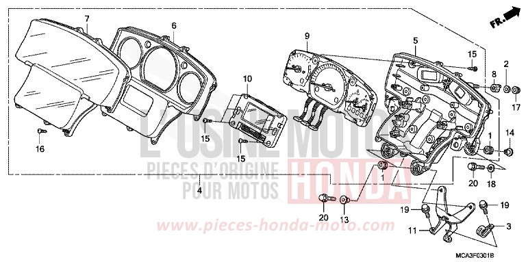 MESSGERAET (GL18006/7/8) (OHNE NAVIGATIONSSYSTEM) von Goldwing CABERNET RED METALLIC (R303B) von 2007