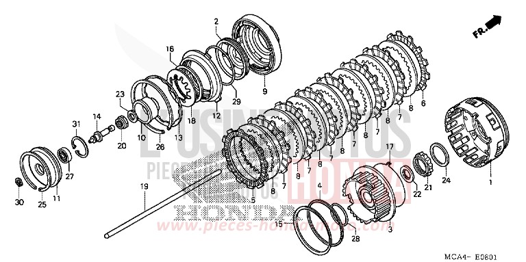 KUPPLUNG (GL1800A4/A5) (GL18006/7/8) von Goldwing BILLET SILVER METALLIC (NHA27) von 2008