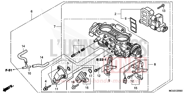 DROSSELKLAPPENGEHAEUSE von Goldwing BILLET SILVER METALLIC (NHA27) von 2008