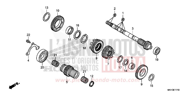 GETRIEBE (HAUPTWELLE) von X-ADV MAT BULLET SILVER (NH389) von 2018