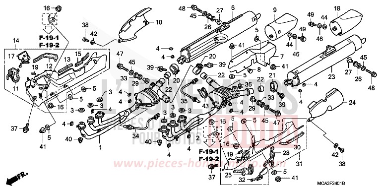 ABGAS-SCHALLDAEMPFER (6-E,EK,F,U,2ED) (7/8-EXCEPT BR) von Goldwing SCHWARZ-Z (NH1Z) von 2008