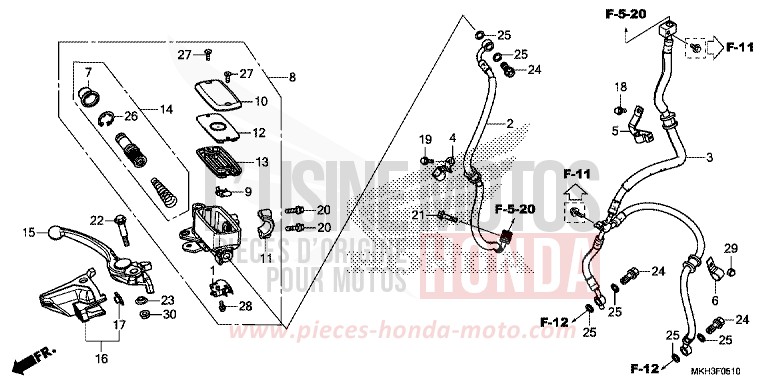 HAUPTBREMSZYLINDER, VORNE ZYLINDER von X-ADV MAT BULLET SILVER (NH389) von 2018