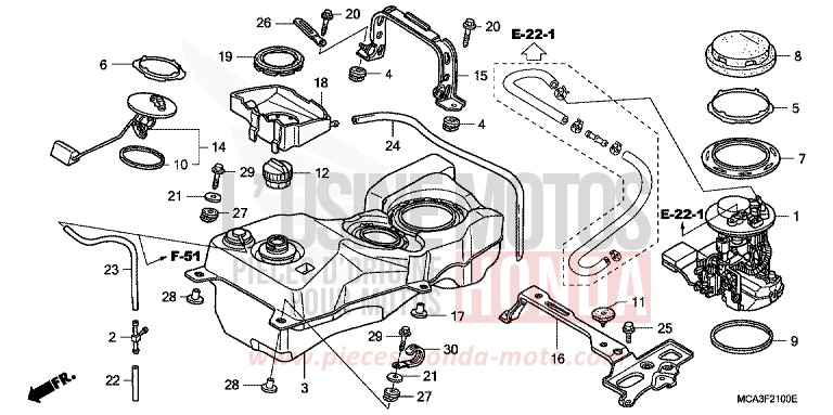 KRAFTSTOFFTANK von Goldwing CALIENTE RED METALLIC (R325) von 2008