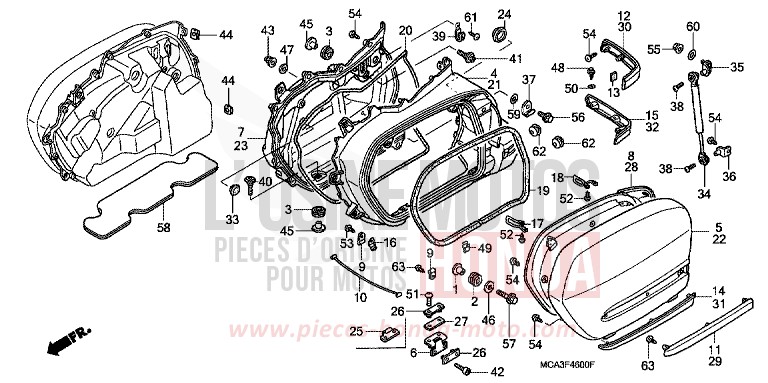 SATTELTASCHE von Goldwing CALIENTE RED METALLIC (R325) von 2008