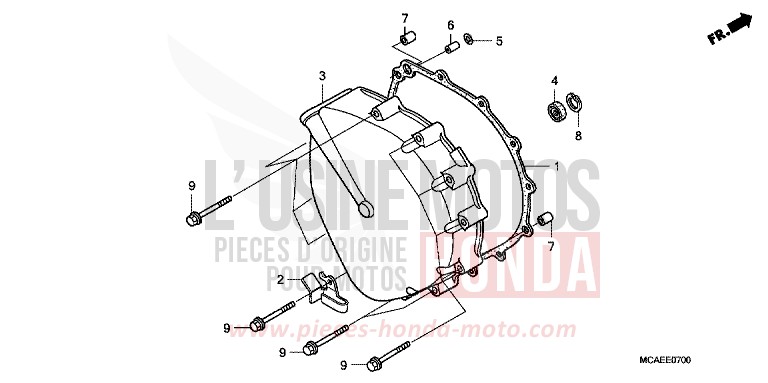 KUPPLUNGSDECKEL von Goldwing BLOODSTONE RED METALLIC (R287) von 2009