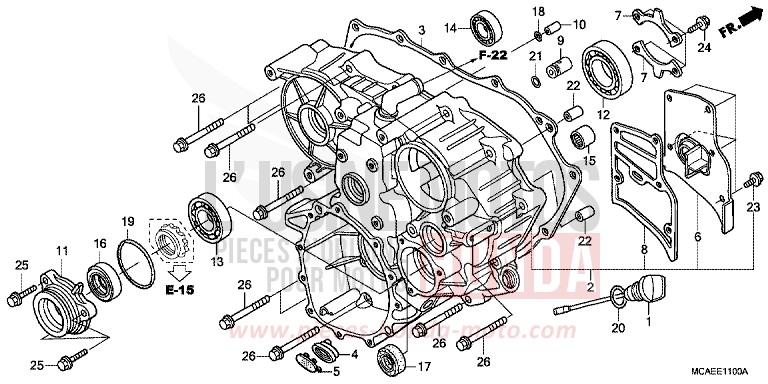 GEHAEUSE, HINTEN von Goldwing BLOODSTONE RED METALLIC (R287) von 2009