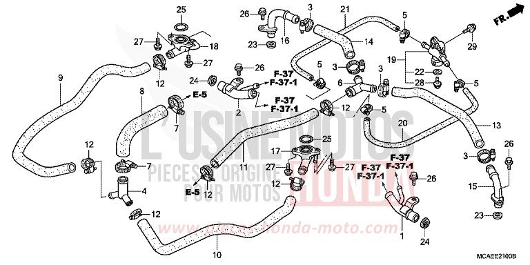 WASSERROHR von Goldwing BLOODSTONE RED METALLIC (R287) von 2009