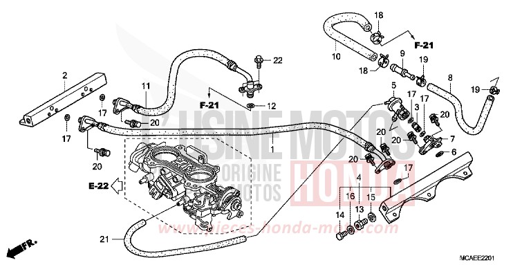 DROSSELKLAPPENGEHAEUSE (LEITUNGSNETZ) von Goldwing BLOODSTONE RED METALLIC (R287) von 2009