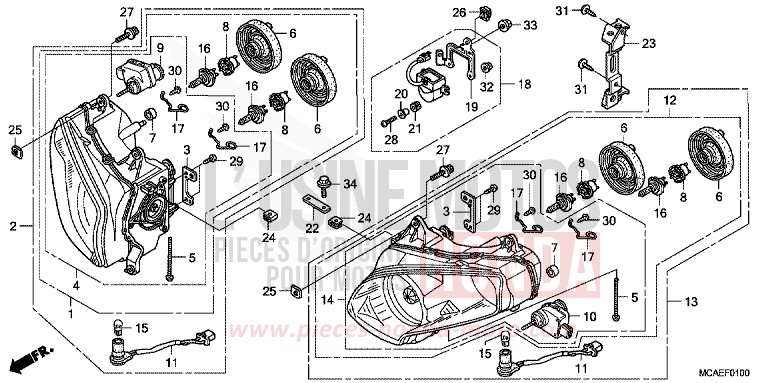 SCHEINWERFER von Goldwing BLOODSTONE RED METALLIC (R287) von 2009