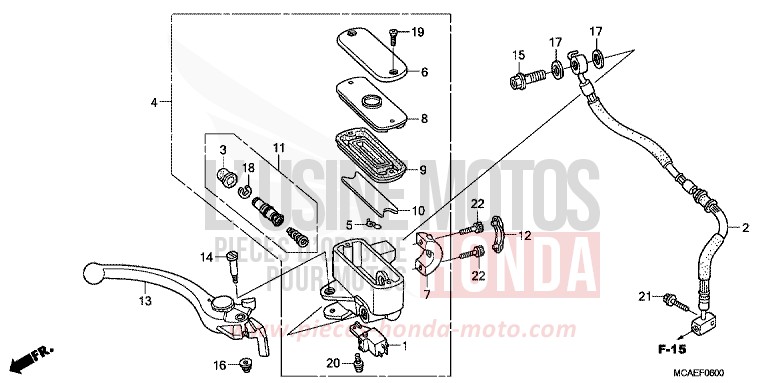 HAUPTBREMSZYLINDER, VORNE ZYLINDER von Goldwing BLOODSTONE RED METALLIC (R287) von 2009
