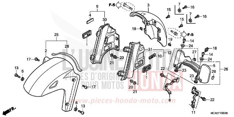 KOTFLUEGEL, VORNE von Goldwing BLOODSTONE RED METALLIC (R287) von 2009