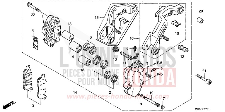 BREMSSATTEL VL von Goldwing BLOODSTONE RED METALLIC (R287) von 2009