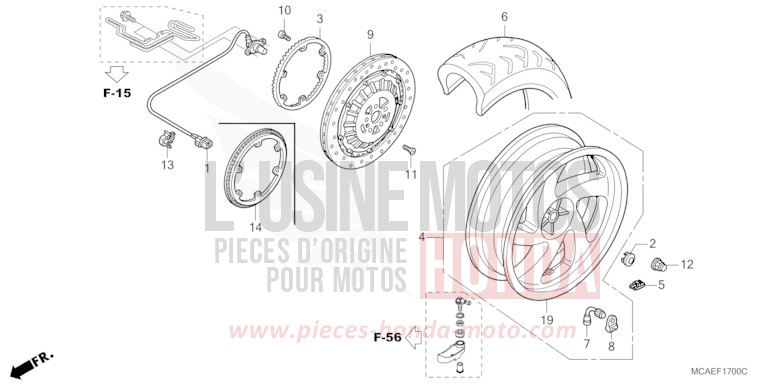 HINTERRAD von Goldwing BLOODSTONE RED METALLIC (R287) von 2009