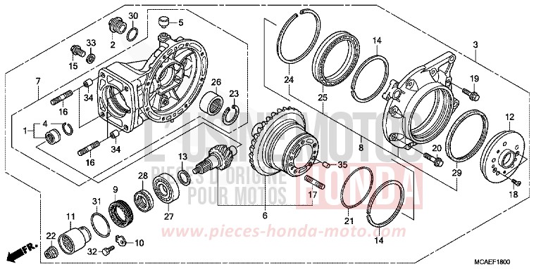 ANTRIEBSZAHNRAD von Goldwing BLOODSTONE RED METALLIC (R287) von 2009