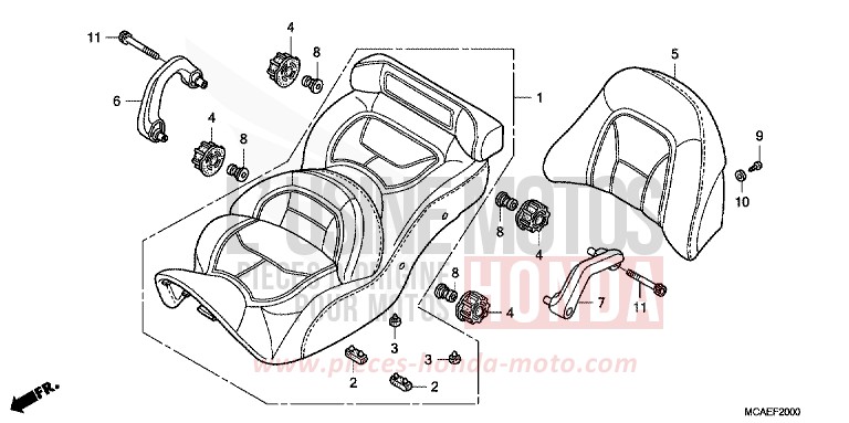 SITZ von Goldwing BLOODSTONE RED METALLIC (R287) von 2009