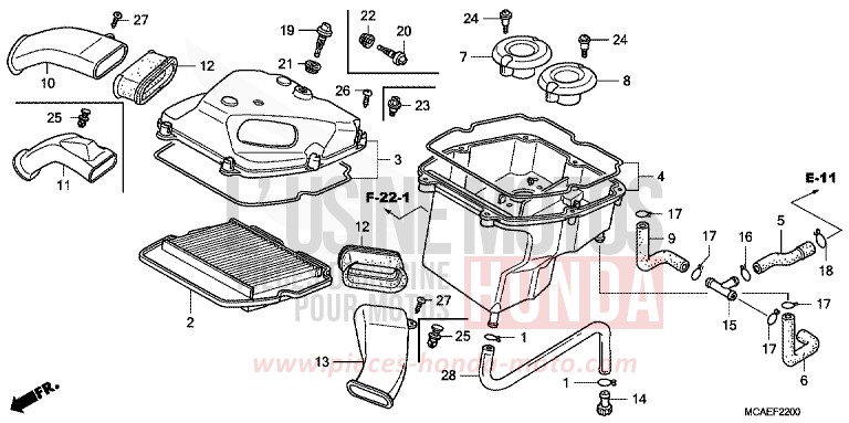 LUFTFILTER von Goldwing BLOODSTONE RED METALLIC (R287) von 2009