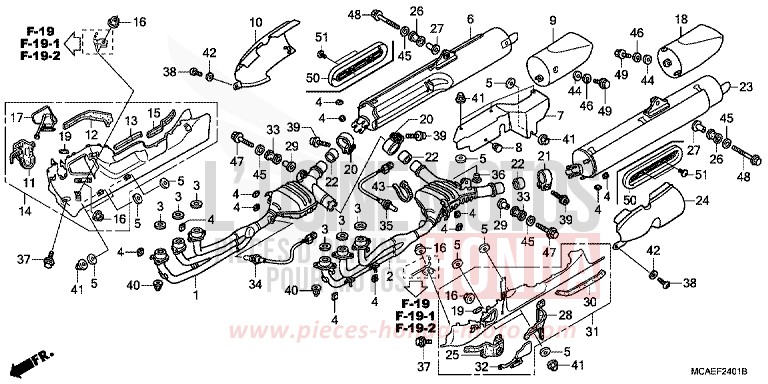ABGAS-SCHALLDAEMPFER (EXCEPT GL1800-BR) von Goldwing BLOODSTONE RED METALLIC (R287) von 2009