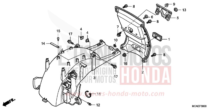 KOTFLUEGEL, HINTEN (GL18009/A) von Goldwing BLOODSTONE RED METALLIC (R287) von 2009