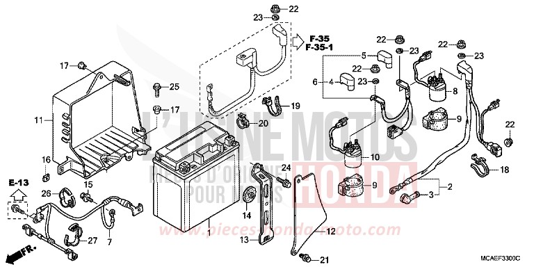 BATTERIE von Goldwing BLOODSTONE RED METALLIC (R287) von 2009