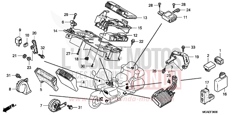 STEUERGERAT (GL18009/A) von Goldwing BLOODSTONE RED METALLIC (R287) von 2009