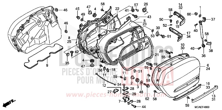 SATTELTASCHE (GL18009/A) von Goldwing BLOODSTONE RED METALLIC (R287) von 2009