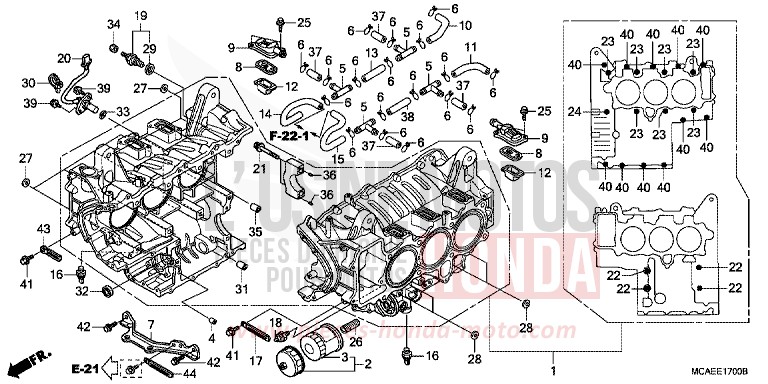 ZYLINDERBLOCK von Goldwing MONTEREY BLUE METALLIC (B205) von 2009