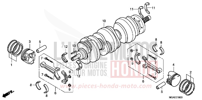 KURBELWELLE/KOLBEN von Goldwing MONTEREY BLUE METALLIC (B205) von 2009