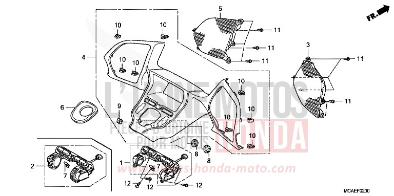 INSTRUMENTENTAFEL von Goldwing MONTEREY BLUE METALLIC (B205) von 2009