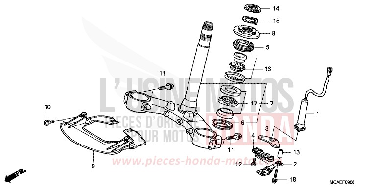 LENKSCHAFT von Goldwing MONTEREY BLUE METALLIC (B205) von 2009
