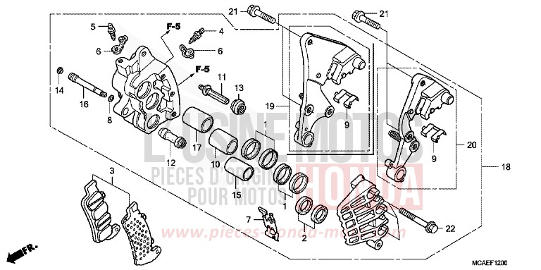 BREMSSATTEL VR (ABS) von Goldwing MONTEREY BLUE METALLIC (B205) von 2009