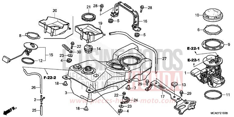 KRAFTSTOFFTANK von Goldwing MONTEREY BLUE METALLIC (B205) von 2009