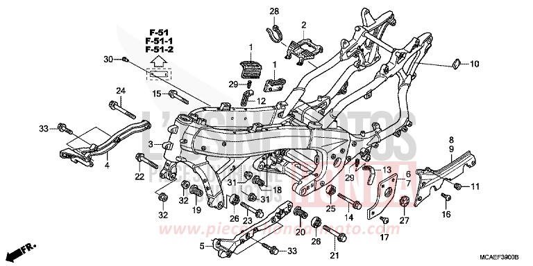 RAHMENKOERPER von Goldwing MONTEREY BLUE METALLIC (B205) von 2009