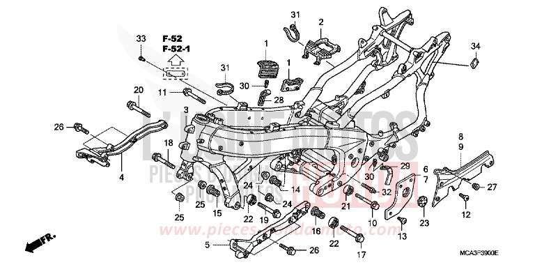 RAHMENKOERPER von Goldwing SCHWARZ (NH1) von 2001