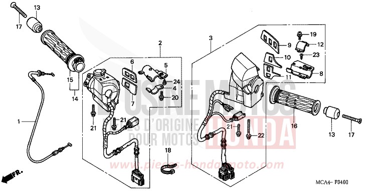SCHALTERGRIFF (GL1800A1/A2/A3) von Goldwing PEARL APOLLO BLUE (PB304) von 2001
