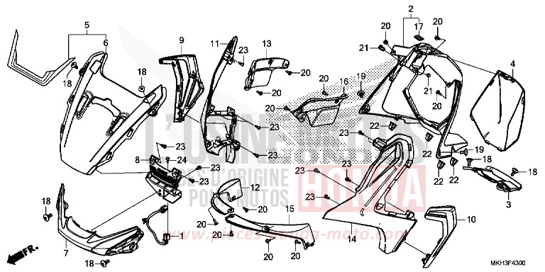 OBERER WINDLAUF von X-ADV MAT BULLET SILVER (NH389) von 2018
